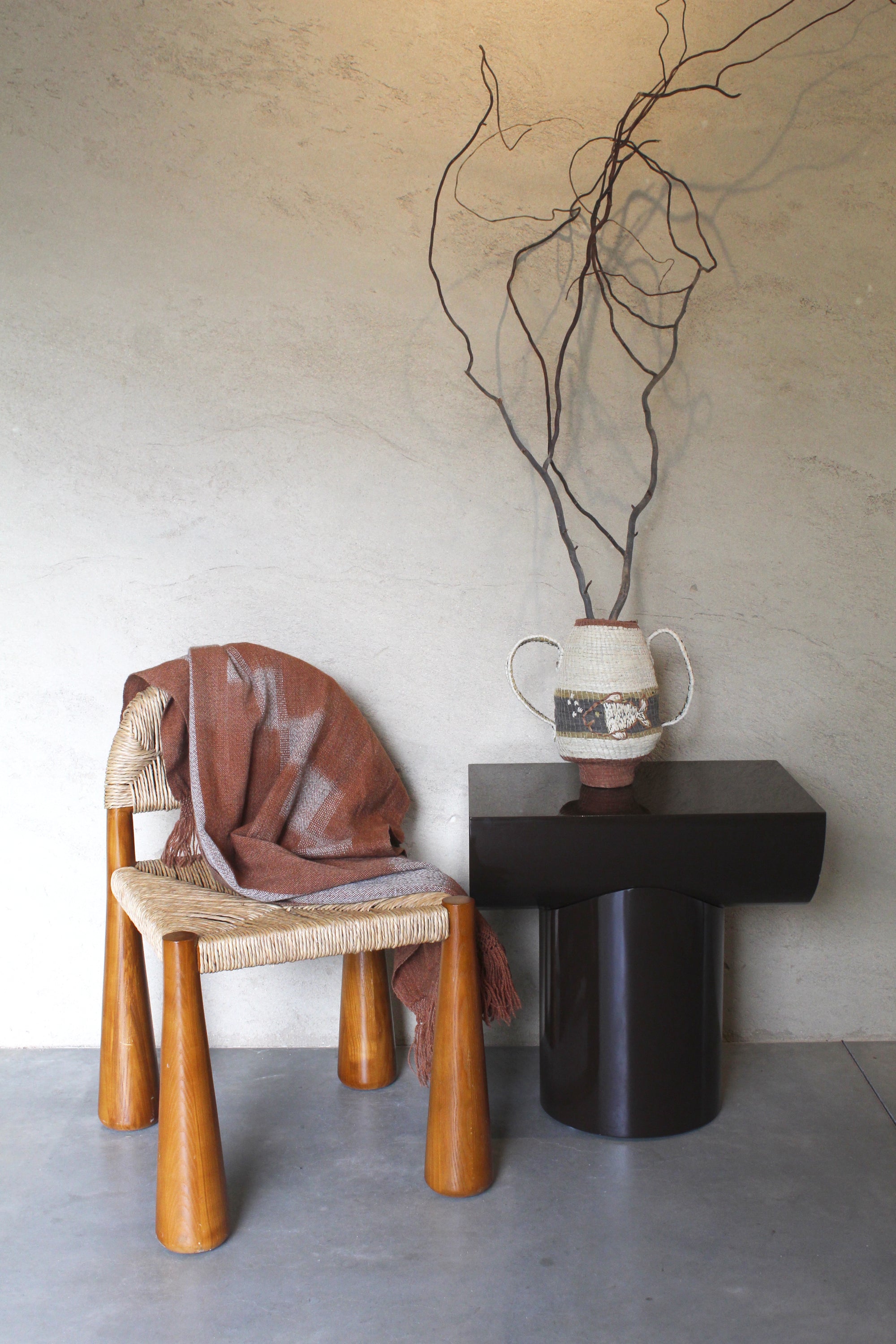 Woven Sculptural Vase #005, handwoven chaguar fibre by Wichi artisans, Argentina