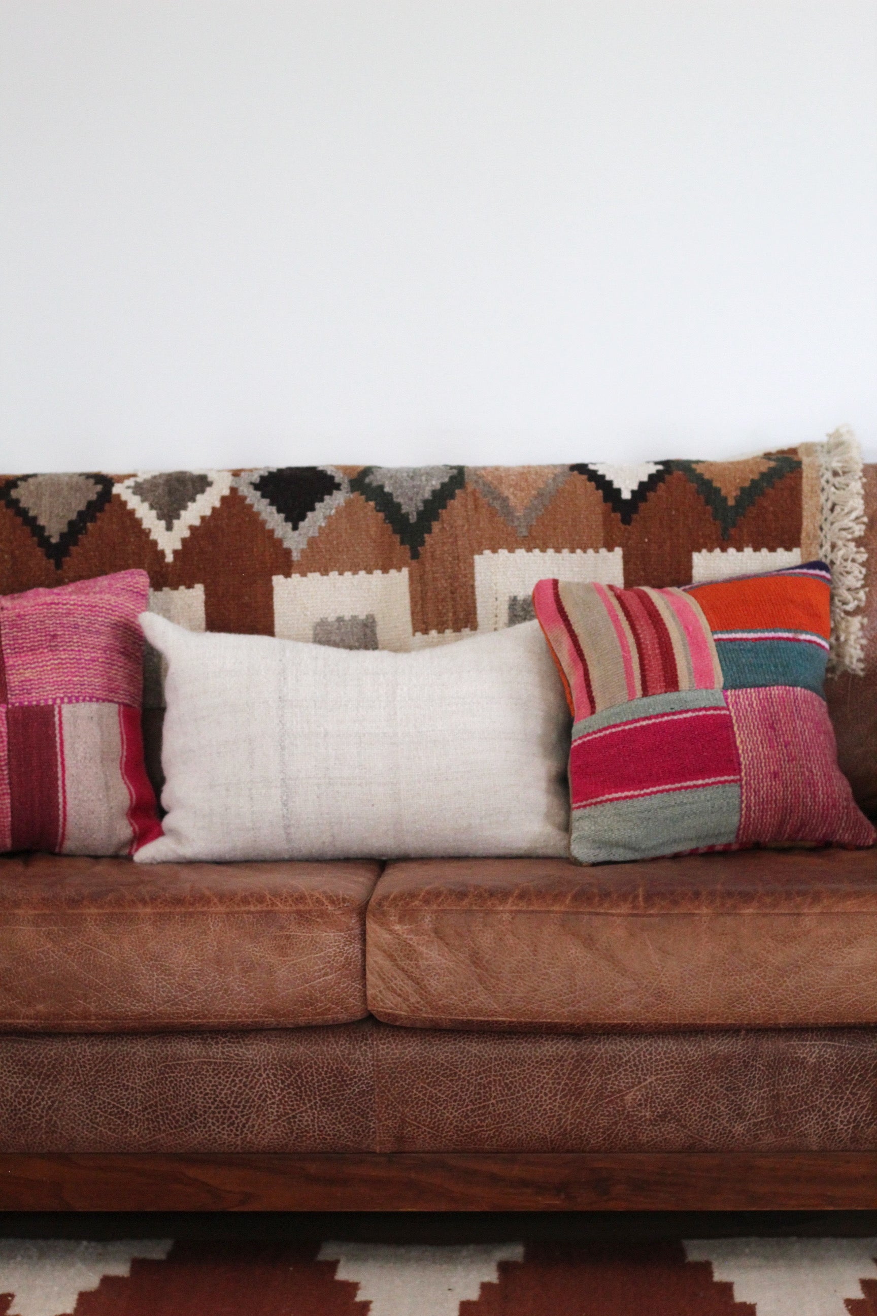 Patchwork Frazada Cushion #012, sheep wool patchwork from Peruvian Andes
