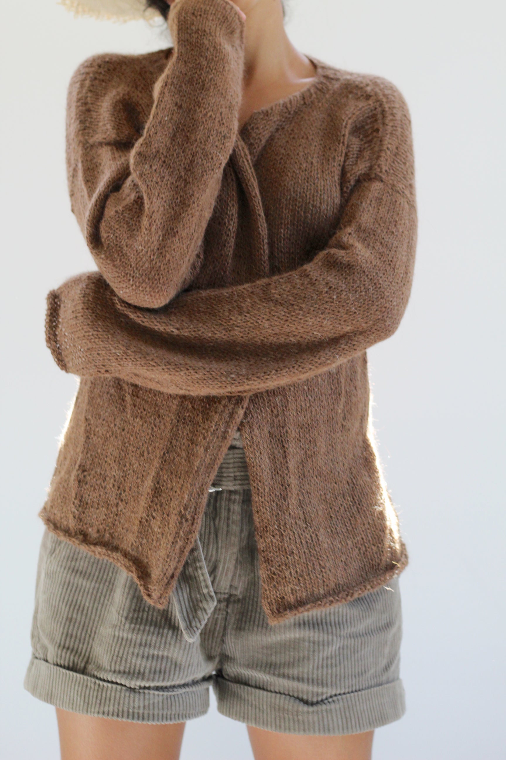 Cardigan en laine de lama | Caramel