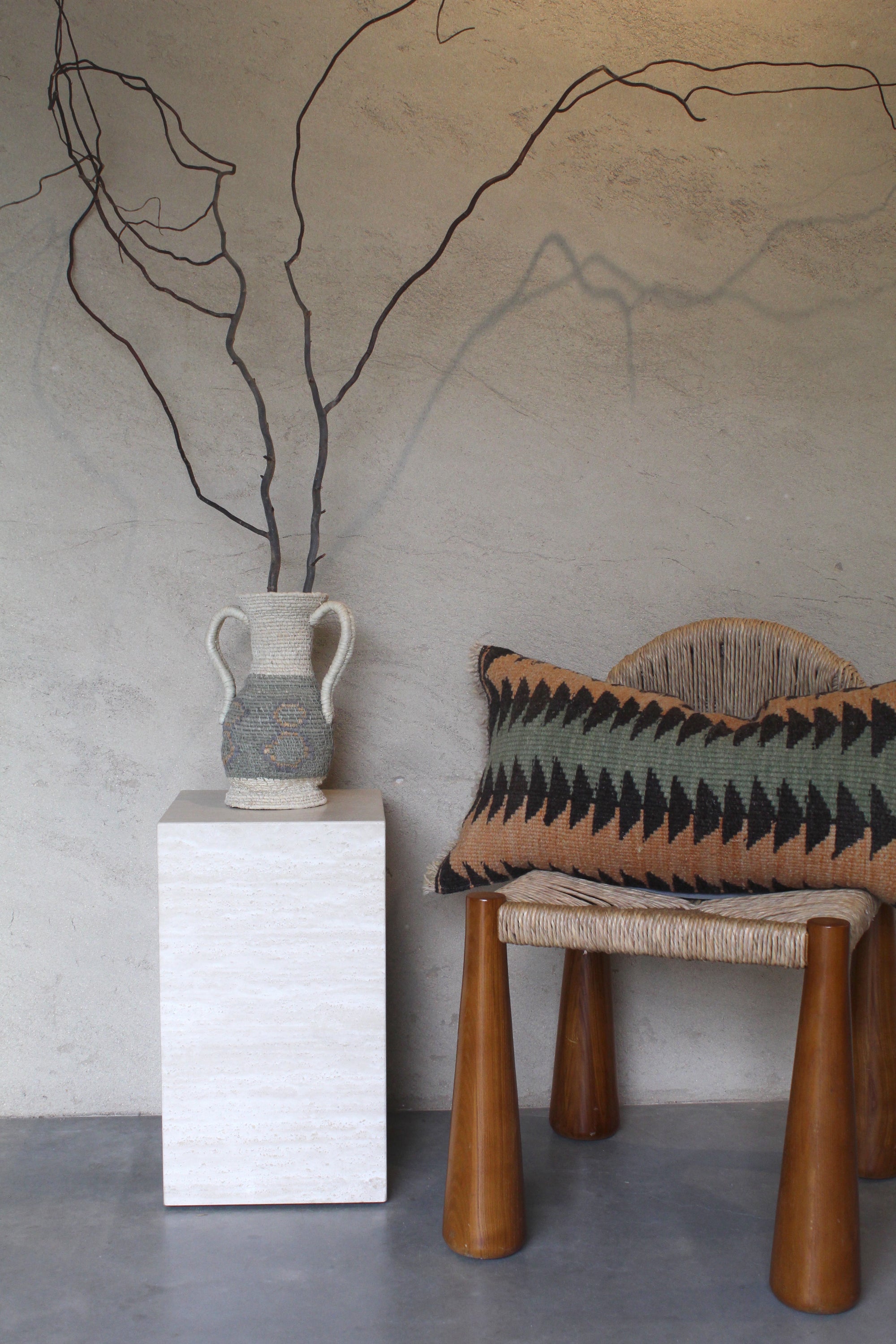 Woven Sculptural Vase #002, handwoven chaguar fibre by Wichi artisans, Argentina