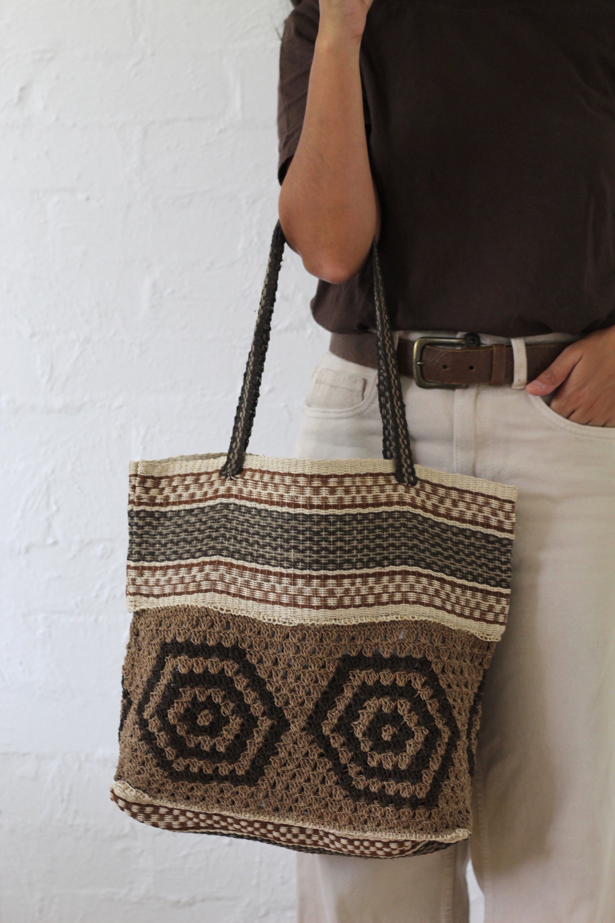 Hand Woven Oversized Bag #060, chaguar fibre by Wichi artisans, Argentina