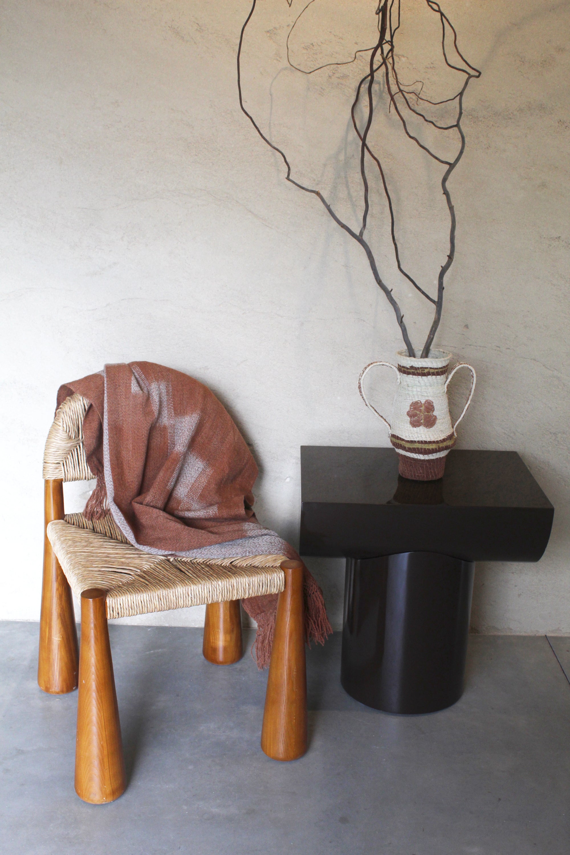 Woven Sculptural Vase #004, handwoven chaguar fibre by Wichi artisans, Argentina