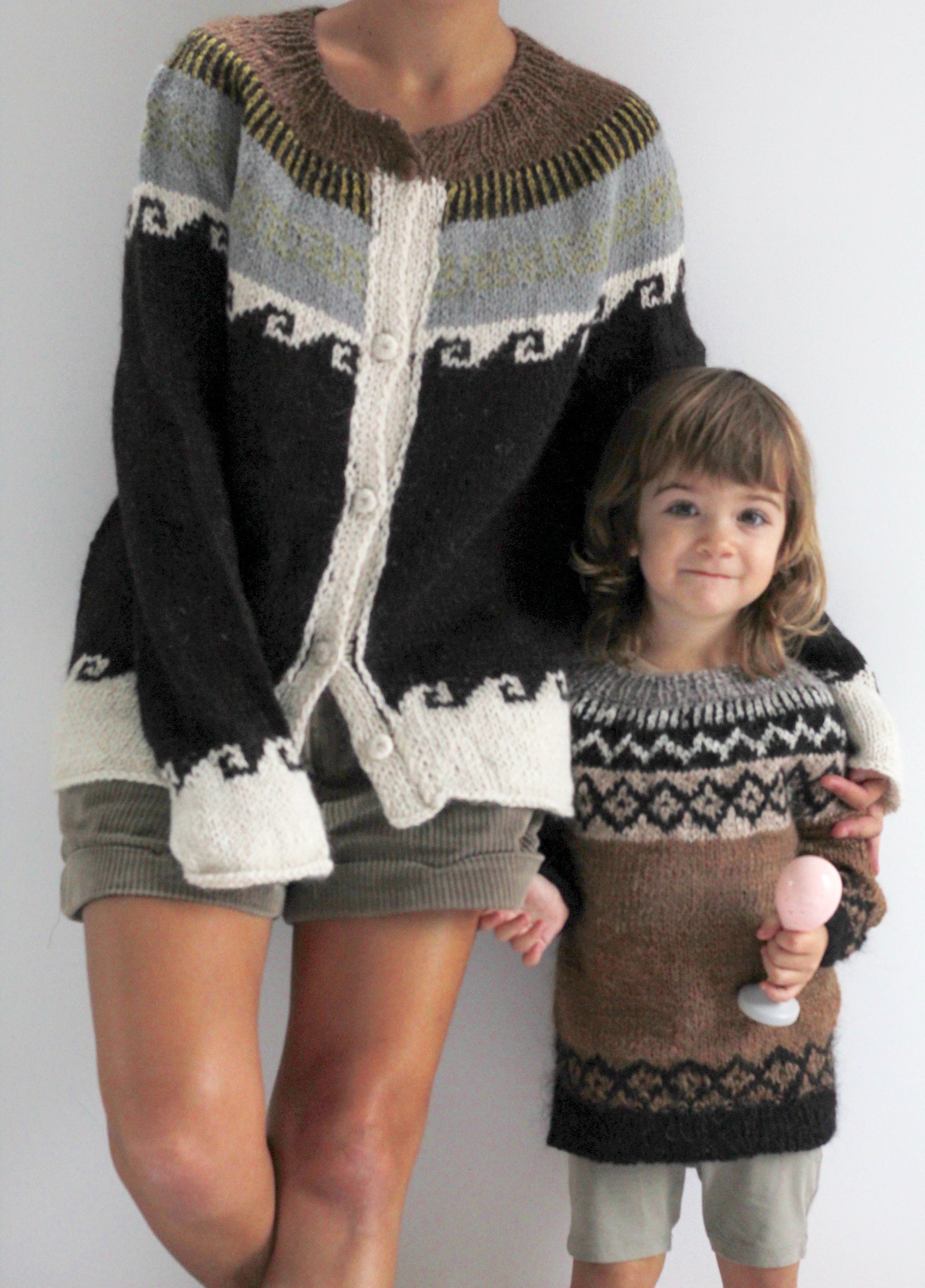 Hand Knitted Brown Andino Sweater, llama wool, Argentina