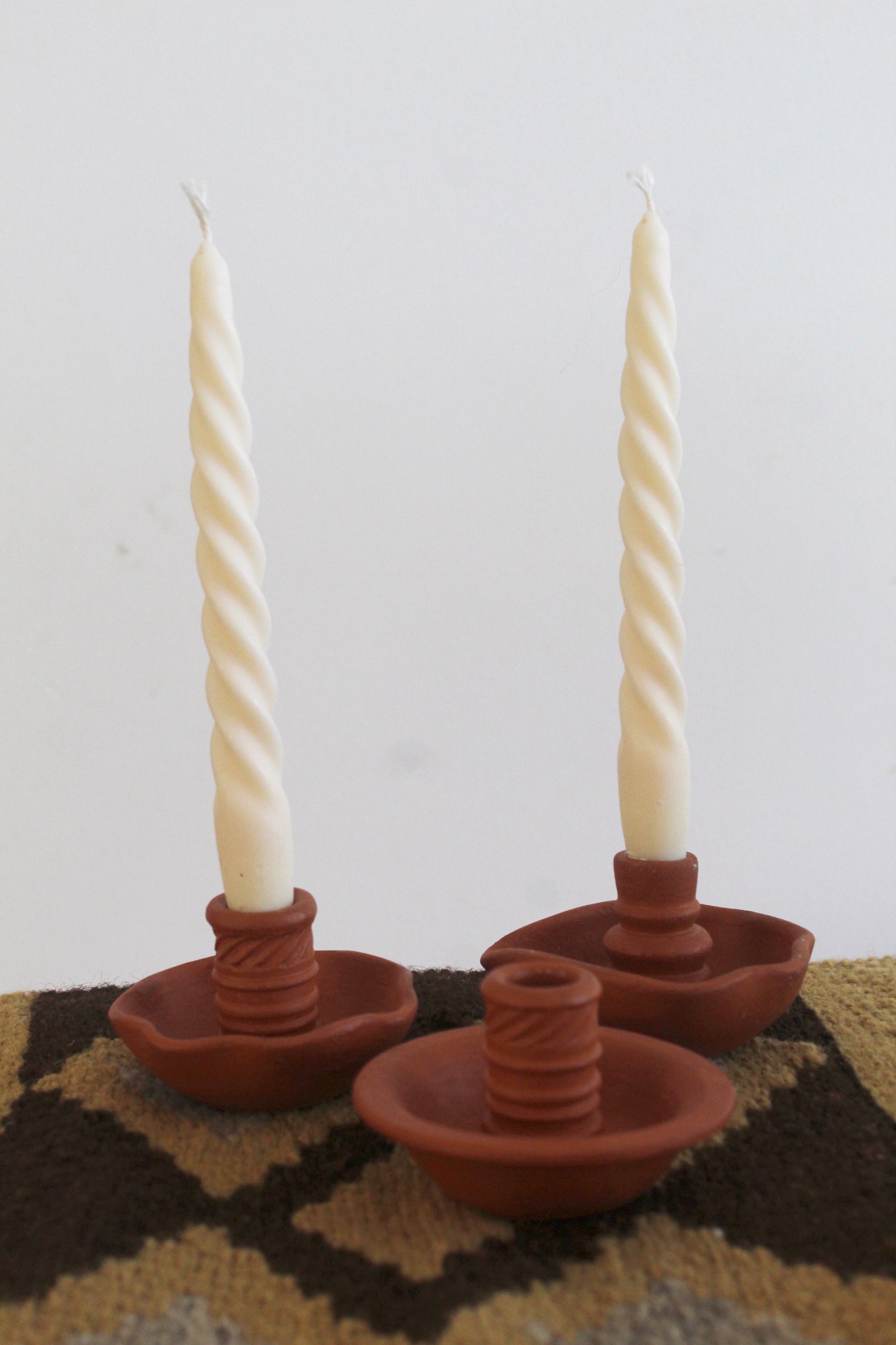 Terracotta Candle Holder #002, handmade in northern Argentina