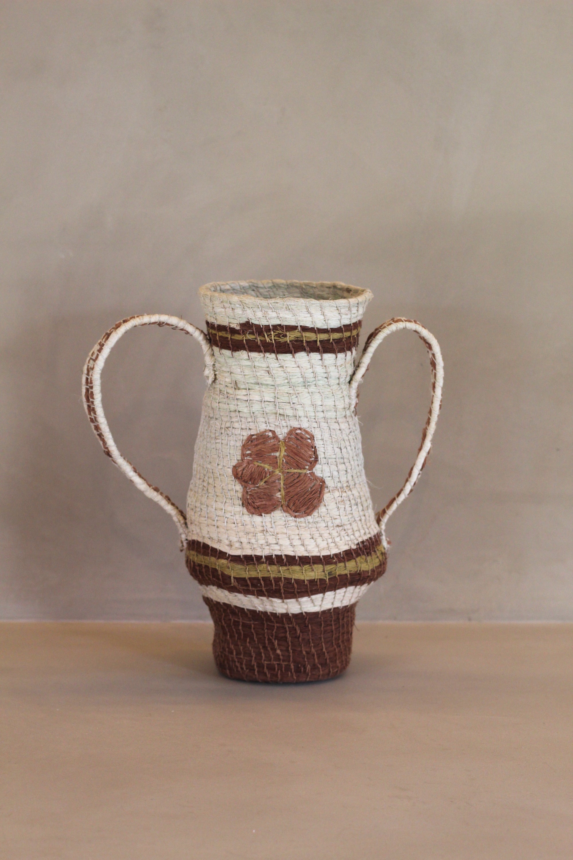 Woven Sculptural Vase #004, handwoven chaguar fibre by Wichi artisans, Argentina