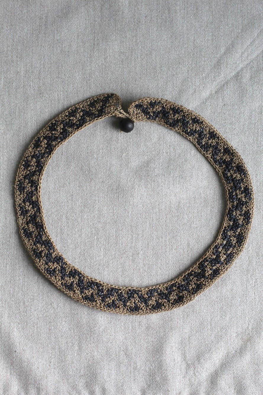 Necklace #096 Chocolate and Black, handwoven chaguar by Wichi artisans, Argentina
