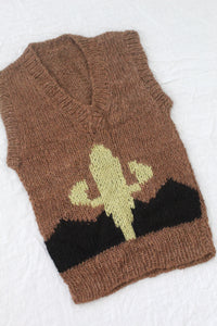 Hand Knitted Sand Cactus Vest
