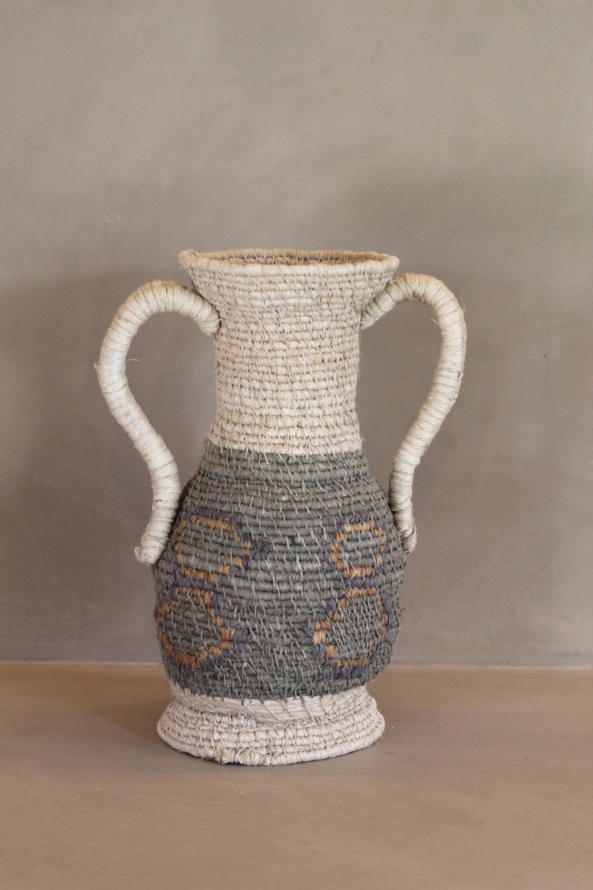 Woven Sculptural Vase #002, handwoven chaguar fibre by Wichi artisans, Argentina