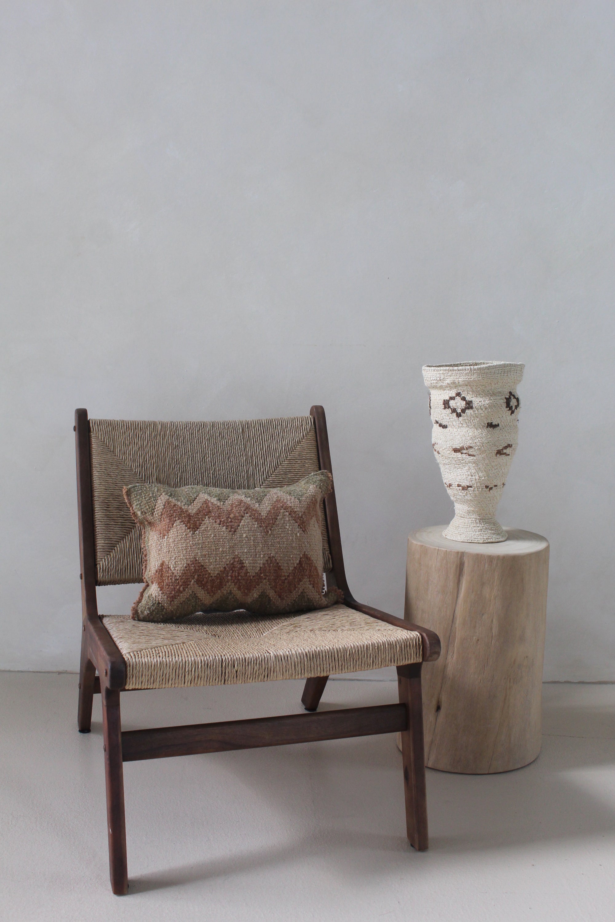 Woven Sculptural Vase #011, handwoven chaguar fibre by Wichi artisans, Argentina
