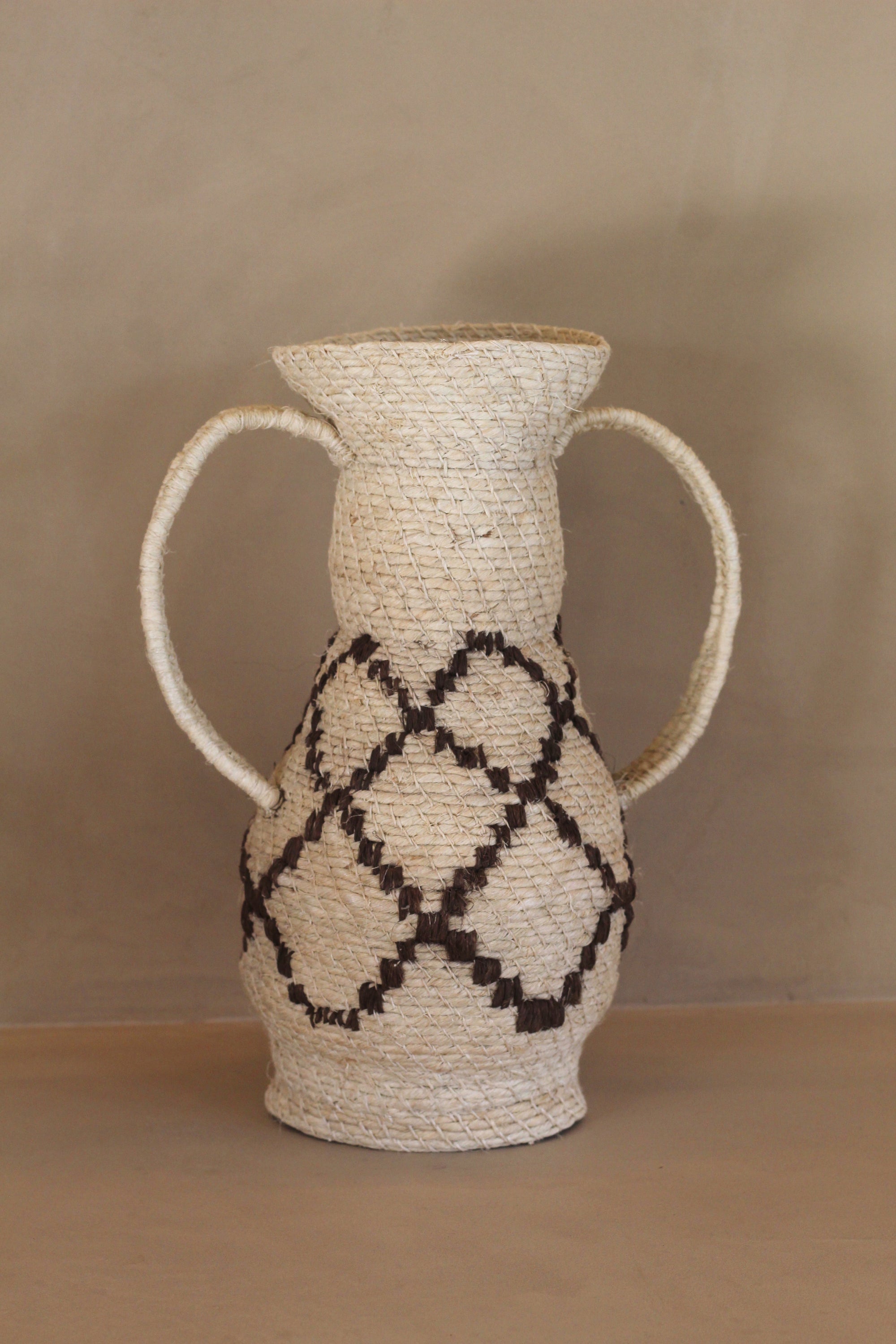Woven Sculptural Vase #010, handwoven chaguar fibre by Wichi artisans, Argentina