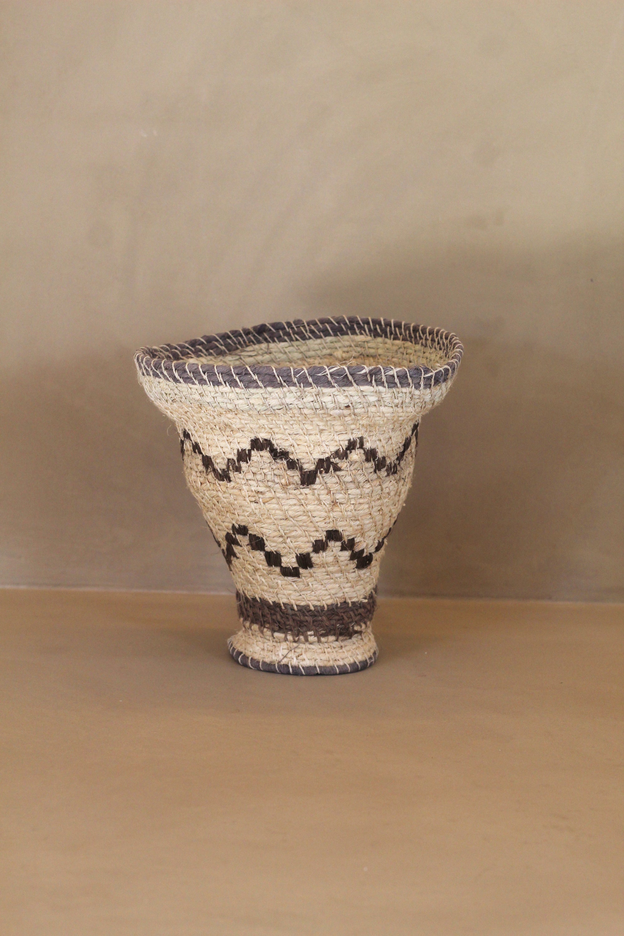 Woven Sculptural Vase #012, handwoven chaguar fibre by Wichi artisans, Argentina
