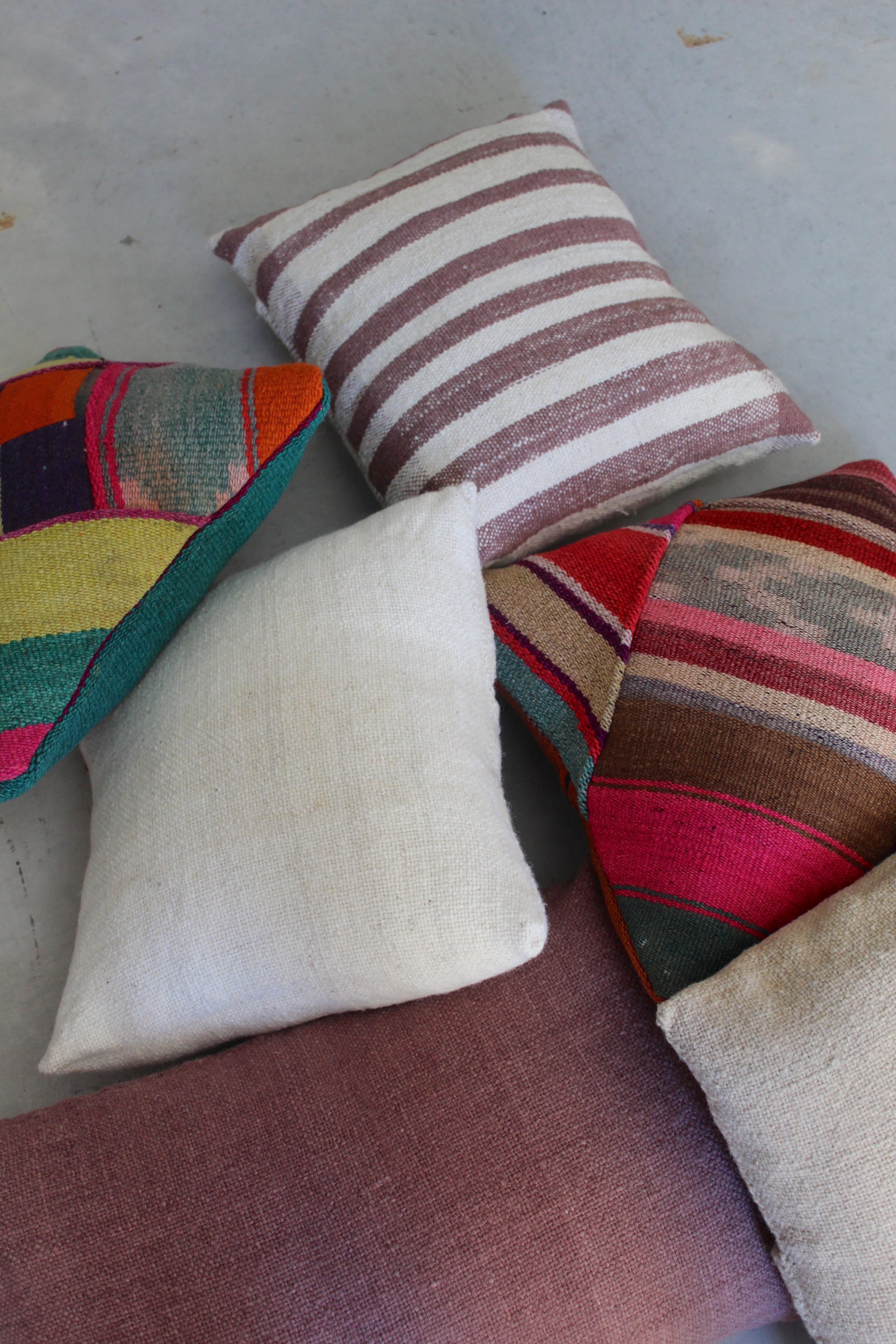 Wool Square Cushion Natural, handwoven sheep wool, Argentina