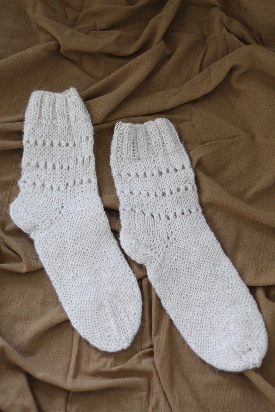 llama wool hand knitted socks