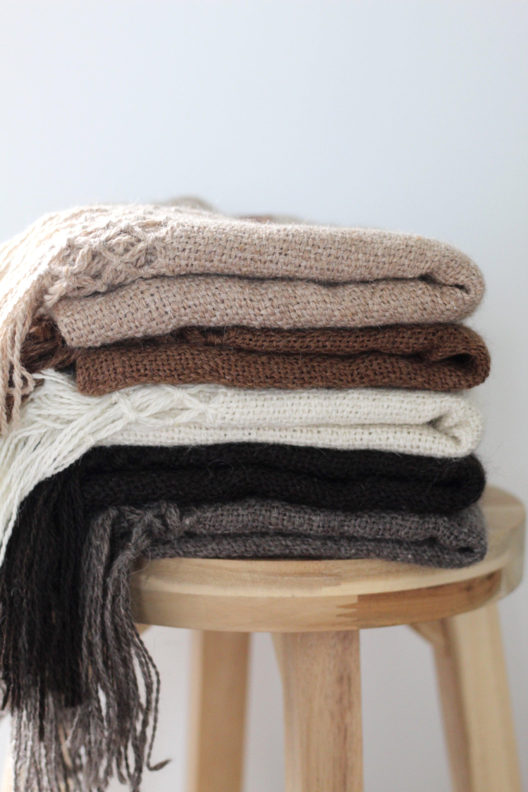Llama Wool Oversized Scarf | Grey - Casapacha