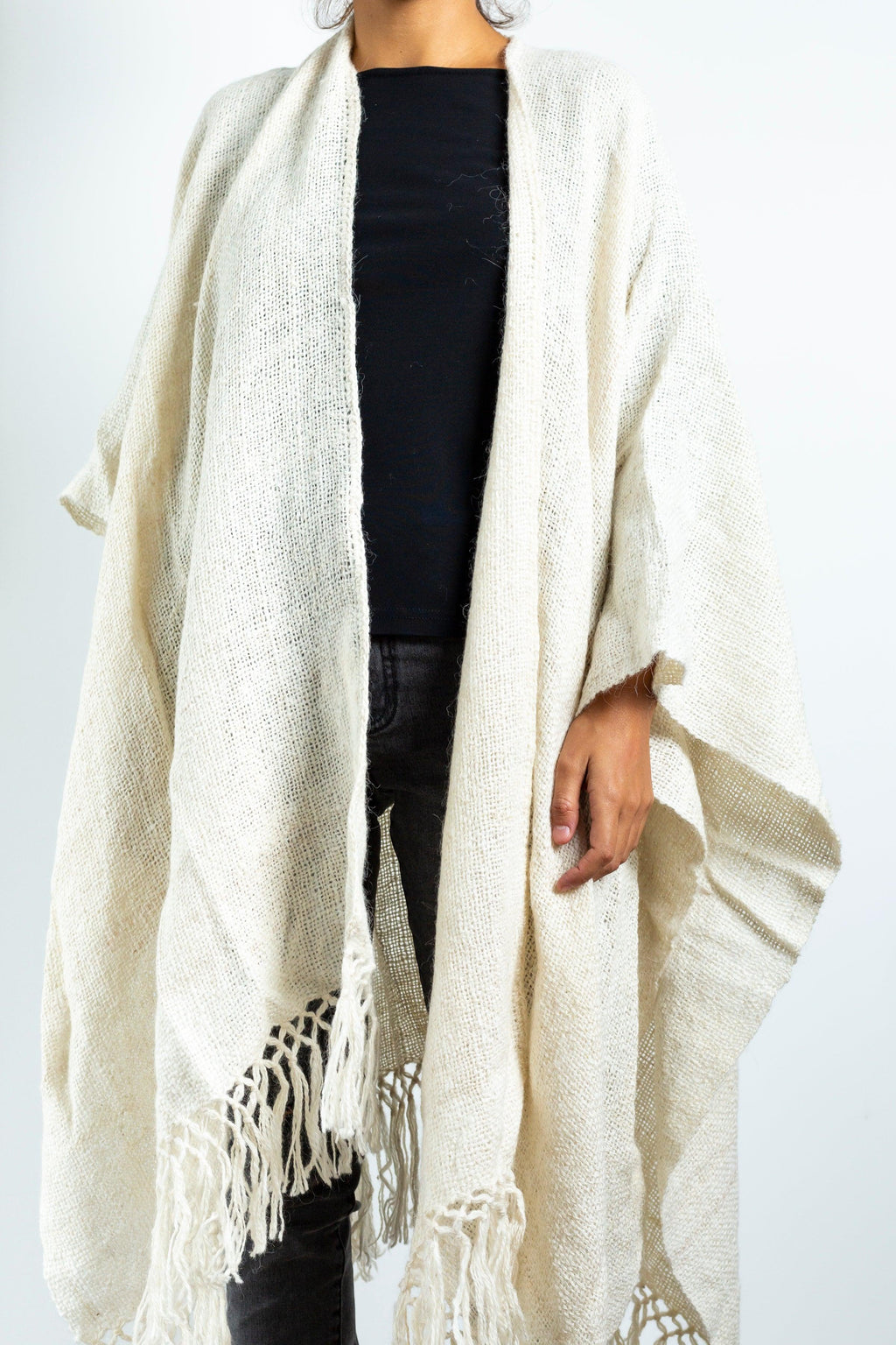 Llama Wool Poncho | Natural - Casapacha